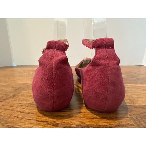 Franco Sarto Women’s Alex Suede Flats Magenta Pointed Toe Size 9 Chic Comfort - Picture 5 of 9